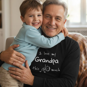 T-shirt J'aime la typographie de mon grand-père nommée gra
