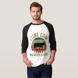 T-SHIRT J'AIME LA VACHE ET PEUT-ÊTRE 3 PERSONNES