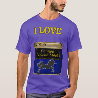 T-shirt J'aime la viande Unicorne en conserve