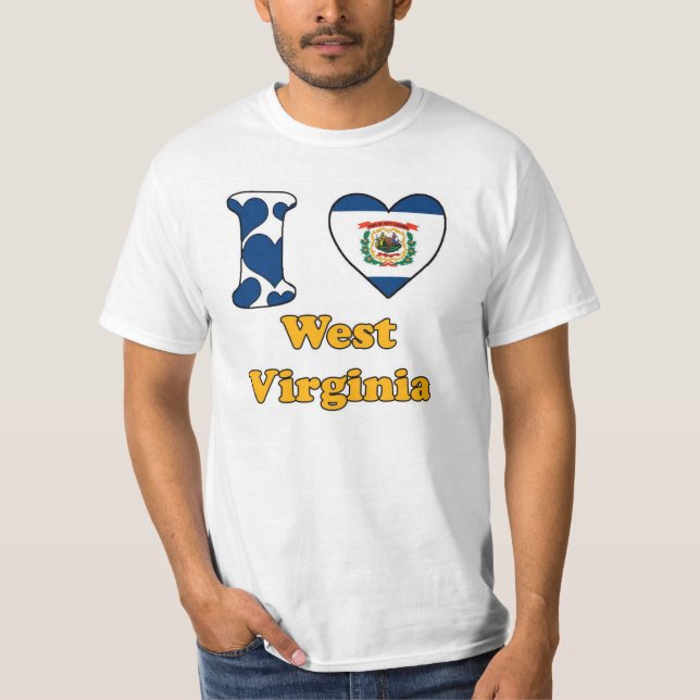 T-shirt J'aime la Virginie-Occidentale (Devant)