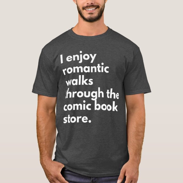 T-shirt J'aime la visite guidée de la librairie de bandes  (Devant)