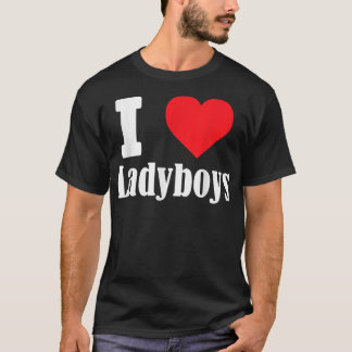 T-shirt J'aime Ladyboys drôle avec le signe cardiaque tran