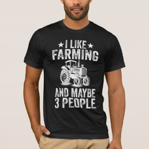 T-shirt J'aime l'agriculture et peut-être 3 personnes