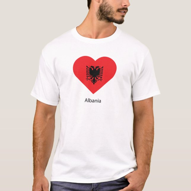 T-shirt J'aime l'Albanie (Devant)