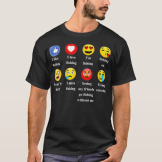 T-shirt J'Aime L'Amour Pêche Drôle Emoji Emoticons 