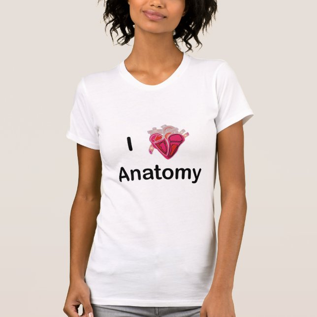 T-shirt J'aime l'anatomie avec le coeur humain ! (Devant)