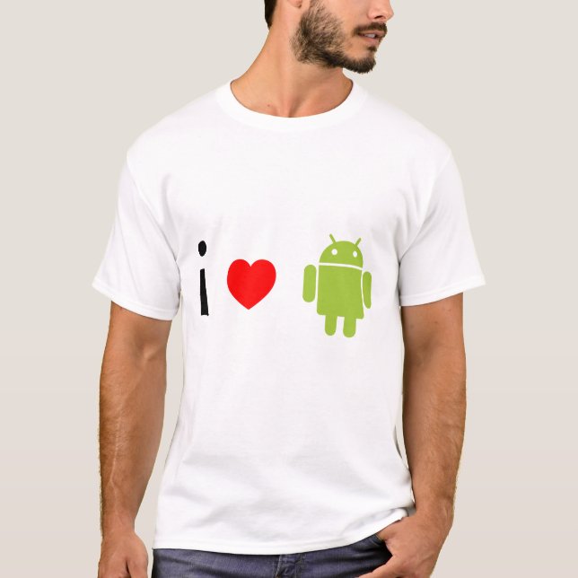 T-shirt J'aime l'androïde (Devant)