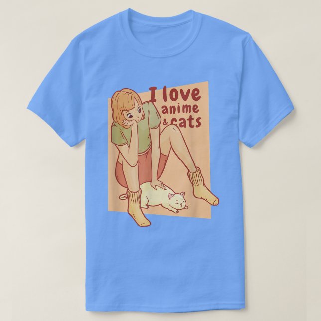 T-shirt J'Aime L'Anime Et Les Chats  (Design devant)