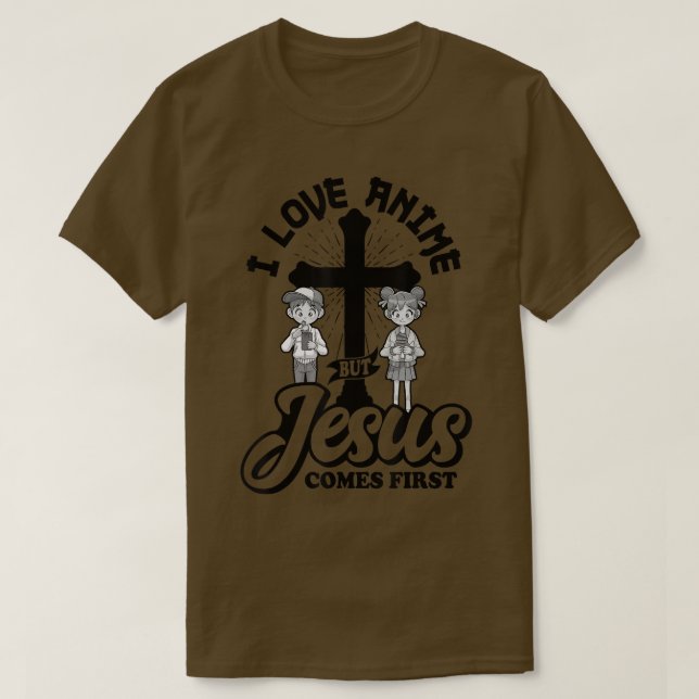 T-shirt J'Aime L'Anime Mais Jésus Arrive En Premier, Anime (Design devant)
