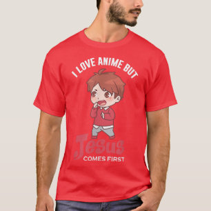 T-shirt J'Aime L'Anime Mais Jésus Est Le Premier Japa Chré