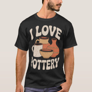 T-shirt J'aime l'art des vases en argile créatifs