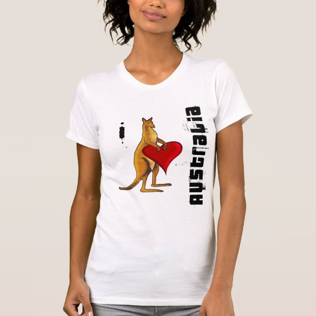 T-shirt J'aime l'Australie - conception de coeur de (Devant)