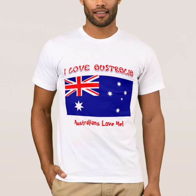 T-shirt J'AIME L'AUSTRALIE Les Australiens m'aimen (Devant)