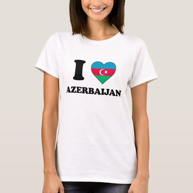 T-shirt J'aime l'Azerbaïdjan (Devant)