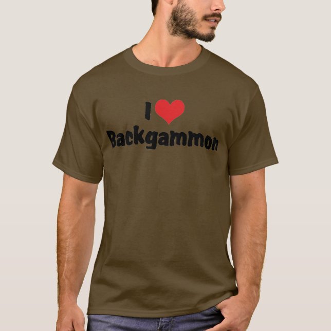 T-shirt J'aime le Backgammon du Cœur (Devant)