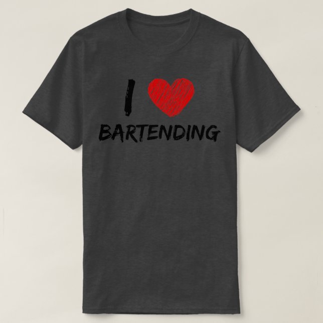 T-shirt J'Aime Le Bartending (Design devant)