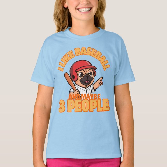 T-shirt J'aime le baseball  (Devant)