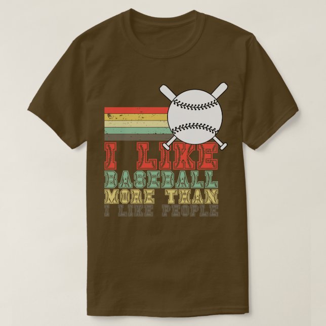 T-shirt J'Aime Le Baseball Plus Que J'Aime Les Gens 4 (Design devant)