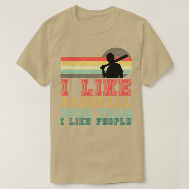 T-shirt J'Aime Le Baseball Plus Que J'Aime Les Gens 5 (Design devant)