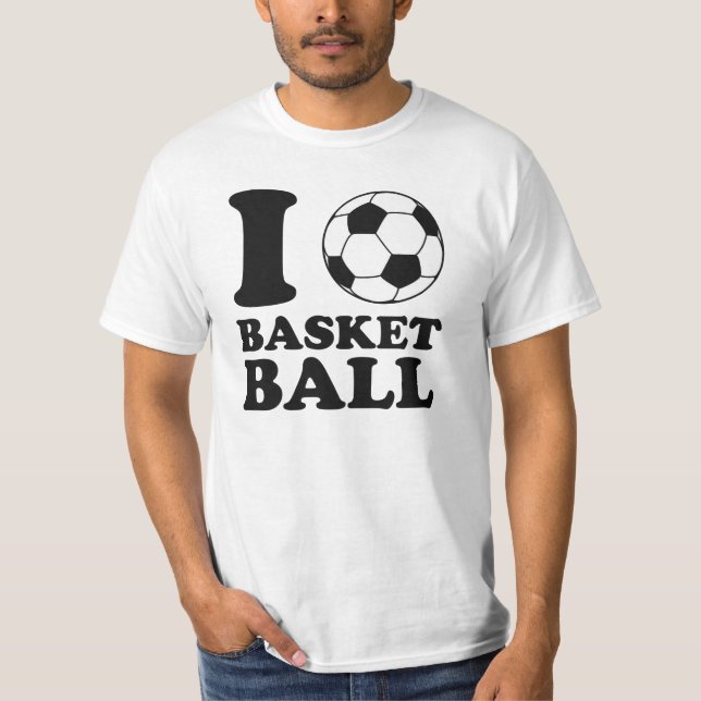 T-shirt J'aime le basket-ball de ballon de football (Devant)
