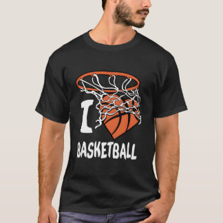 T-shirt J'aime le Basketball Cerceau de Basketball pour Je