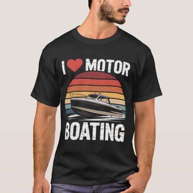 T-shirt J'aime le Bateau à Moteur Navigateur (Devant)
