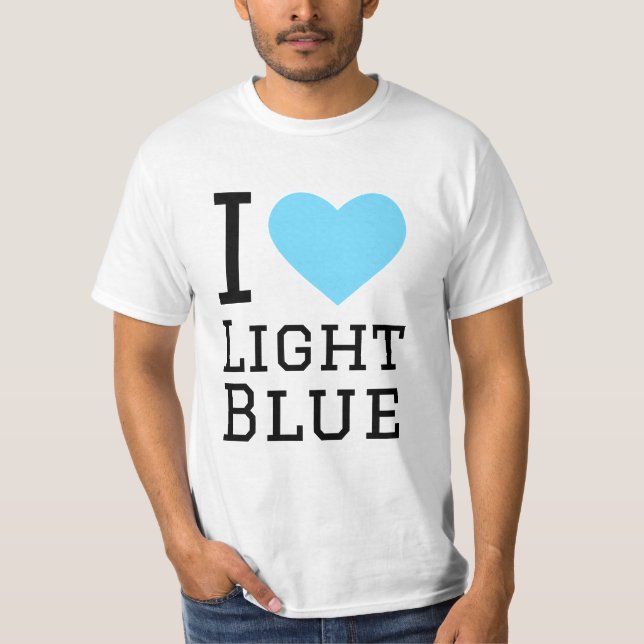 T-shirt J'aime le bleu clair (Devant)