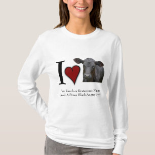T-shirt J'aime le boeuf noir d'Angus