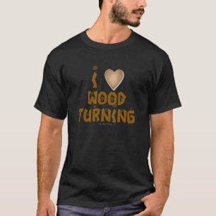T-shirt J'aime le bois tournant le coeur en bois