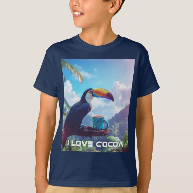 T-SHIRT J'AIME LE CACAO - TOUCAN (Devant)