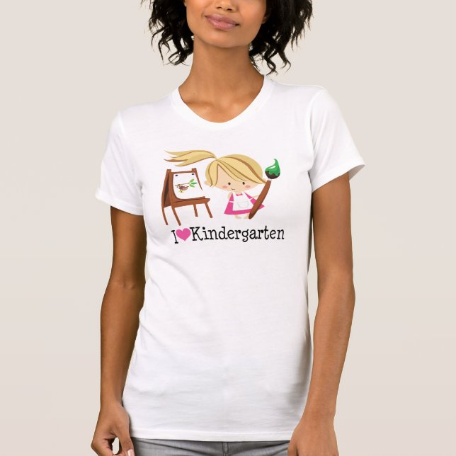 T-shirt J'aime le cadeau de jardin d'enfants (Devant)