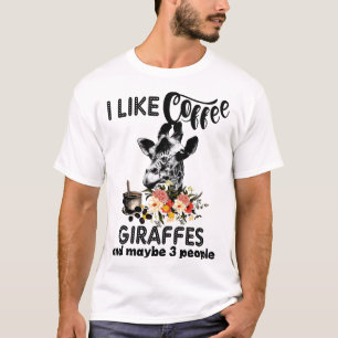 T-shirt j'aime le café de girafes de café et peut-être 