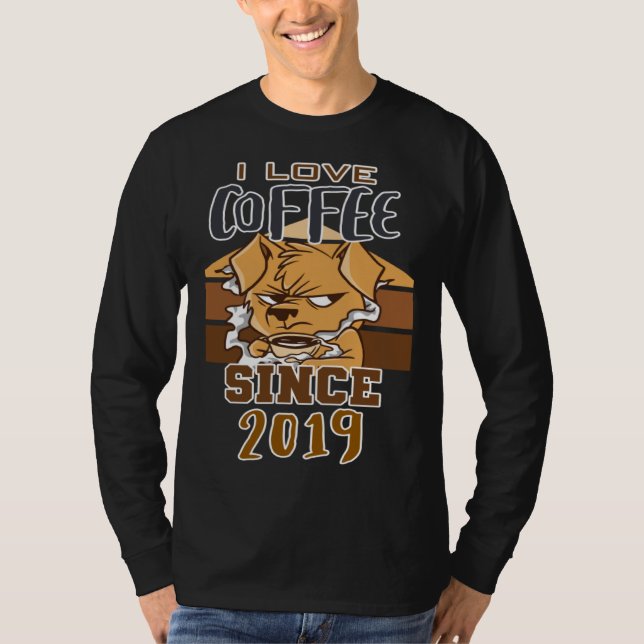 T-shirt J'aime le café depuis 2019 (Devant)