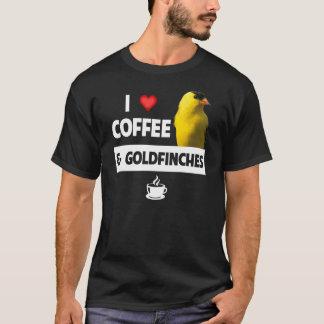 T-shirt J'aime le café et Goldfinches Oiseaux observation