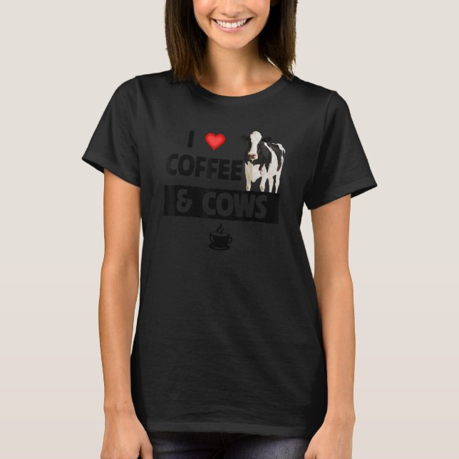 T-shirt J'aime le café et les vaches  Élevage de ferme de  (Devant)