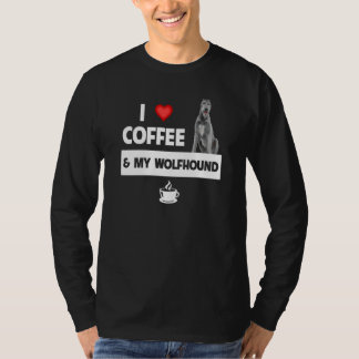 T-shirt J'aime le café et ma mère chien louve irlandaise P