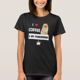 T-shirt J'Aime Le Café Et Ma Poméranie Maman Papa Pet Pare