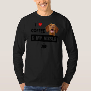 T-shirt J'Aime Le Café Et Ma Vizsla Maman Papa Animal Resc
