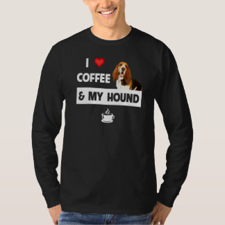 T-shirt J'Aime Le Café Et Mon Basset Hound Chien Maman Pap