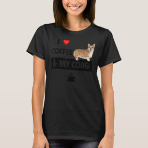 T-shirt J'Aime Le Café Et Mon Corgi Maman Papa Pet Parent 