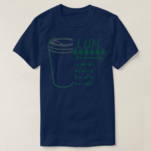 T-shirt J'aime le café et parfois mon barista (Design devant)