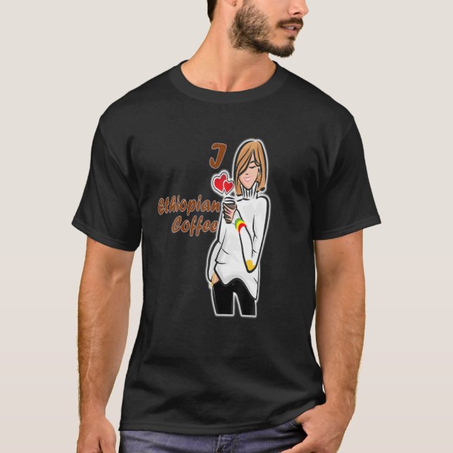 T-shirt J'aime le café éthiopien (Devant)