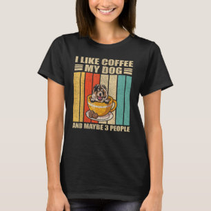 T-shirt J'Aime Le Café Mon Chien Et Peut-Être 3 Personnes