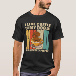 T-shirt J'Aime Le Café Mon Chien Et Peut-Être 3 Personnes