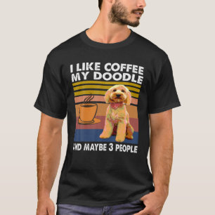 T-shirt J'Aime Le Café Mon Doodé Et Peut-Être 3 Personnes 
