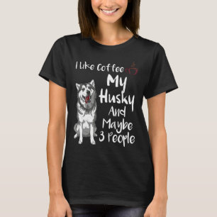 T-shirt J'Aime Le Café Mon Husky Et Peut-Être 3 Personnes