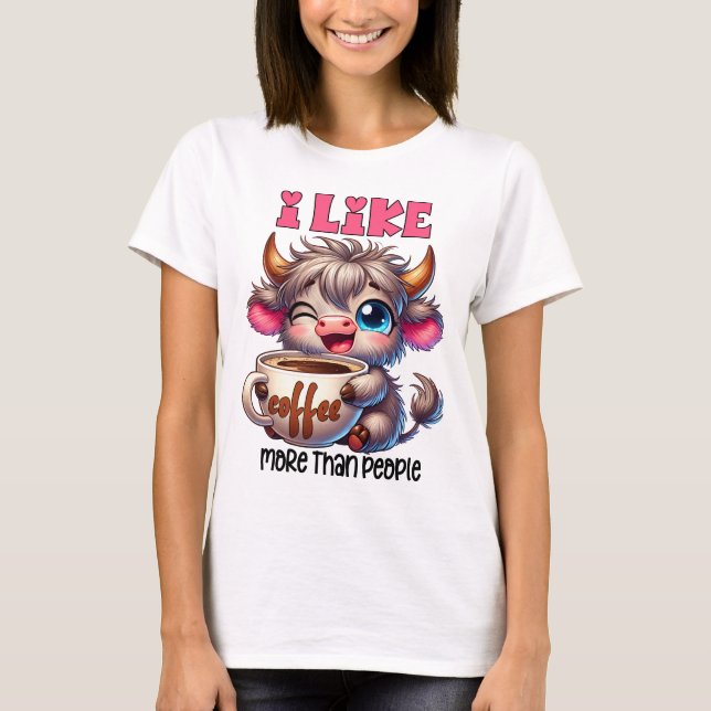 T-shirt J'aime le café plus que les gens  (Devant)