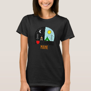 T-shirt J'aime le camping dans le Maine en Amérique en ple