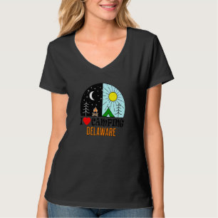T-shirt J'aime le camping Delaware Amérique Plein air Natu