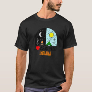 T-shirt J'aime le camping Indiana Amérique plein air natur